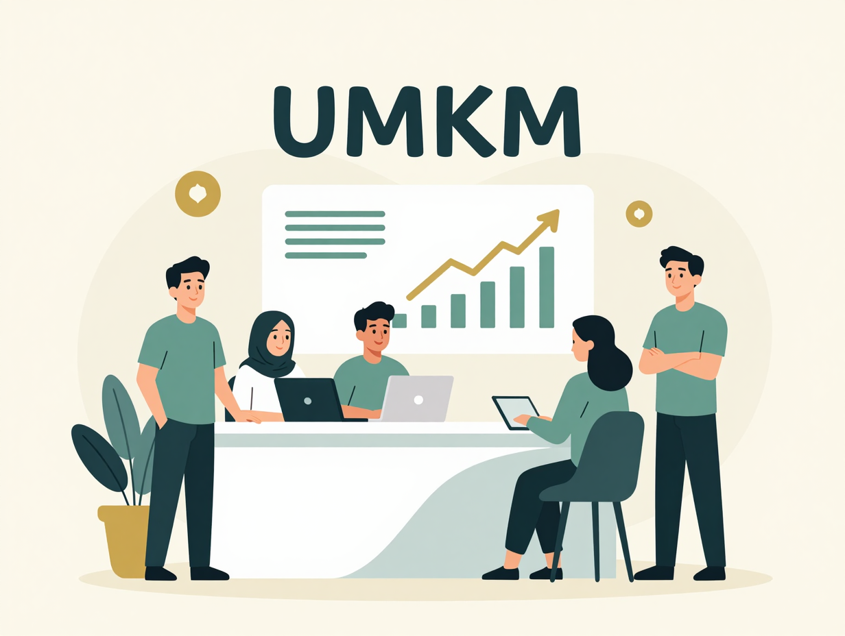 Ilustrasi success story UMKM dengan AI assistant